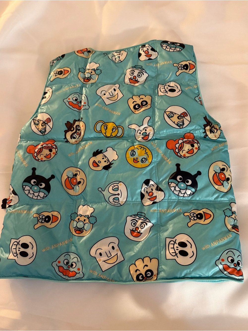 Vintage Kids' Light Blue unique anime ANPANMAN Character Puffer Vest unisex - Picture 7 of 8